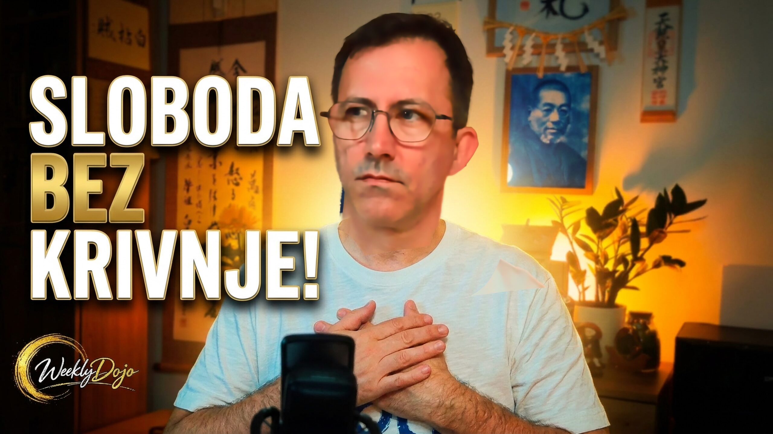 Reiki majstor učitelj Danijel Salijević drži ruke na srcu uz natpis Sloboda bez krivnje