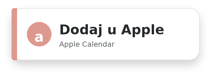 Gumb za dodavanje Reiki Dojo javnog kalendara u Apple Calendar