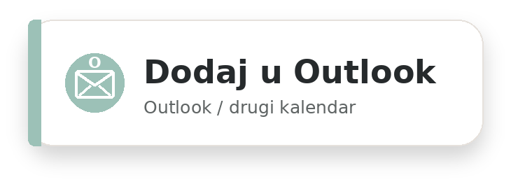 Gumb za dodavanje Reiki Dojo javnog kalendara u Outlook ili drugi kalendar